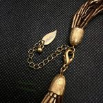 Coldwater Creek VINTAGE  GOLD BROWN TONE MULTI STRAND GLASS BEAD BOHO NECKLACE Photo 2