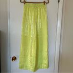 House of Harlow 1960 Lounge Satin Shimmer Wide Leg Pants Womens XS Yellow Green Photo 9