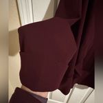 Nina Leonard  Women's Oversized Tunic Blazer Cuffs Pockets Burgundy Plus Size 1X Photo 3