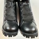 Schutz Zhara Black Leather Sherpa Lined Heeled Lace up Boots NEW Size 7 Photo 4