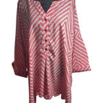 Catherines  5X 34/36W Top Short Sleeves Orange White Hi Low‎ Hem Photo 0