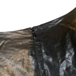 ZARA  Black Fitted Faux Leather V-Neck Ruched Bodycon Dress Women Sz M Photo 7