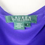 Ralph Lauren LAUREN Purple Ruched Faux Wrap Flutter Sleeves Lined Slinky Dress 6 Photo 2