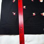Onque Casuals Christmas Cotton Cardigan Size Large Black Embroidery Santa Button Photo 4