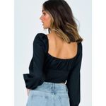 Princess Polly  Ariah Black Long Sleeve Crop Top - Size 2 Photo 1