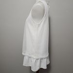 Simply Noelle White Fishnet Ruffle Hem Sleeveless Blouse Size S/M (8-10) Photo 3