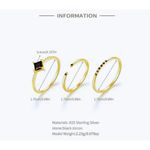 Boutique NEW‎ Women's Dainty 14k Gold Plated S925 Black Melee Diamond Ring Size 7 Photo 13