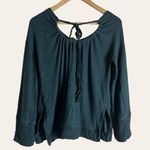 Anthropologie Saturday Sunday Dark Teal Blue Tie Back Pullover Sweater Size XS Photo 7