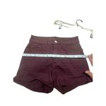 American Eagle * Hi-Rise Shorty * Super Stretch * Roll up shorts Sz 00 Wine NWT Photo 6