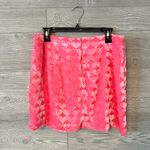 Cupcakes & Cashmere Pink Heart Print Mini Skirt Velvet Barbiecore 10 new Photo 1