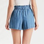 American Eagle High Waisted Paperbag Soft Shorts NWT size Medium Denim Pleated Photo 1