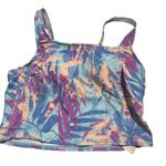 Freely Womens Missy Square Neck Cropped Tankini Multicolor Size S Blue Photo 0