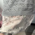 Apt. 9  Gray Knit Long Sleeve Sweater Layered Floral Tank Women'‎ Size Medium Photo 2