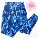 Addison Bay High Rise Cropped Active Leggings: Navy Blue Camo Camouflage Photo 0