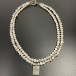 Double strand freshwater pearls necklace Dragonfly necklace w/dragon fly charm Silver Photo 1