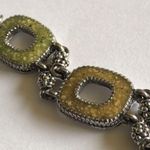 Liz Claiborne Vintage Silver Tone & Enamel Link Toggle Closure Bracelet Photo 6