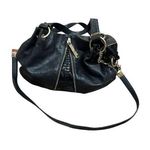 Michael Kors  Moxley Black Leather Python Embossed Style Hobo Shoulder Bag Photo 0