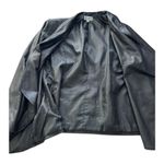 JM Collection  Faux Leather Jacket Coat Draped Black Plus Size M Shoulder Padded Photo 2