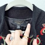 [Icelandic Design] Red Nordic Wool Sweater Floral Embroidered Zip Cardigan Sz XL Photo 10