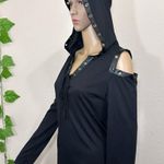 Medieval Goth Hooded Corset Dress New Black Photo 4