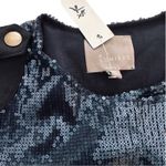 Lumiere Jacket Blazer Coat Black Blue Sequins Zip Cropped Party Small NEW Photo 13