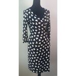 Diane Von Furstenberg Diane Von Furstenburg Wrap Jersey Dress 100% Silk Julian Black White Sz 2 Photo 1