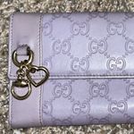 Gucci Rare Guccisima lavender leather heart charm long wallet Photo 2