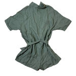 Vitamin A  Green Linen Playa Romper Size Medium Beach Coverup Belted NWOT Coastal Photo 4