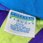 Cheetah mervyns nylon vintage 90s retro color block windbreaker jacket activewea Yellow Photo 4