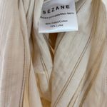 Sézane Sezane Diane Dress Beige Gold Cream Striped Mini Dress Size Medium Quiet Luxury Photo 8