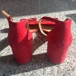 Salvatore Ferragamo  Red Gavina Suede Sandals - Size 10* Photo 4