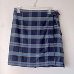 Vintage 90s Schoolbelle Blue Plaid Wrap Skort 10x / 30" Red Photo 0