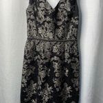 David Meister  vintage embroidered floral metallic sheath dress size 4 party hoco Photo 1