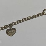 Bebe Signed  Charm Bracelet Gold Tone Apple / Heart Charms Photo 7