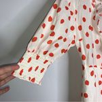Rixo x‎ Target Dress Women's Size S Red/White Polka Dot Ruffle Wrap Vneck CP0300 Orange Photo 3