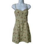 Reformation Roarke Linen Dress Patio Floral Checkered Feminine Dress 4 Photo 1
