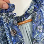 Marie Oliver  Silk Mini Dress Size Large Paisley Ruffle Boho Chic Coastal Cowgirl Photo 10