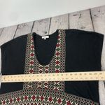 Madewell Boho Aztec Top Womens Black Short Sleeve Embroidered relaxed fit Large Photo 11