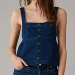 American Eagle  Womens Denim Button-Up Tank Top With Crossback Straps Size XS Photo 0
