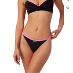 NWT Parade Triangle Bralette & Thong Set Color: Eightball Black Pink Size Small Photo 3