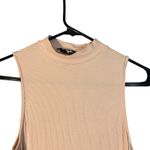 EXPRESS Light Pink Sleeveless High Mock Neck Bodysuit Ribbed Women Sz L Photo 5