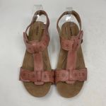 Cobb Hill Hollywood T Strap Light Rose Pink Leather Wedge Comfort Sandal Size 10 Photo 1