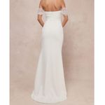 Lulus  NWT Profound Glamour Ivory White Pearl Off-the-Shoulder Tulip Maxi Dress Photo 6