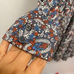 Boden Paisley Print Collared Pockets Long Sleeve Shirt Dress Women US 4 UK 8 Blue Photo 3