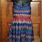 Roxy  BOHO Cruise Beach Rainbow Chevron Dress M Photo 0