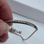 Boutique Sterling silver half bar etched bolero clasp bracelet Photo 2