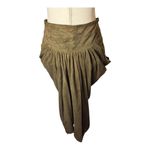 Altuzarra Skirt Women 6 Olive Green Suede Leather High Waist Draped Asymmetric Photo 1