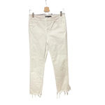 3x1 W4 Shelter Slim Jeans Raw Edge Split Hem Button Fly White Denim Size 29 Photo 1