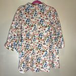 Woman Within  Floral Blouse - White, Blue, and Red 3/4 sleeves Photo 2