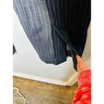 Ganni Gray Stripe Cotton Pinstripe Wide Leg Pants Size 38 Photo 8